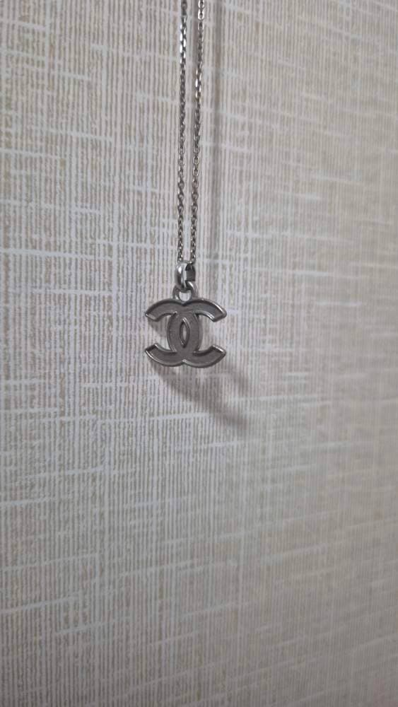 Repurposed Chanel Necklace w silver chain — photo 1